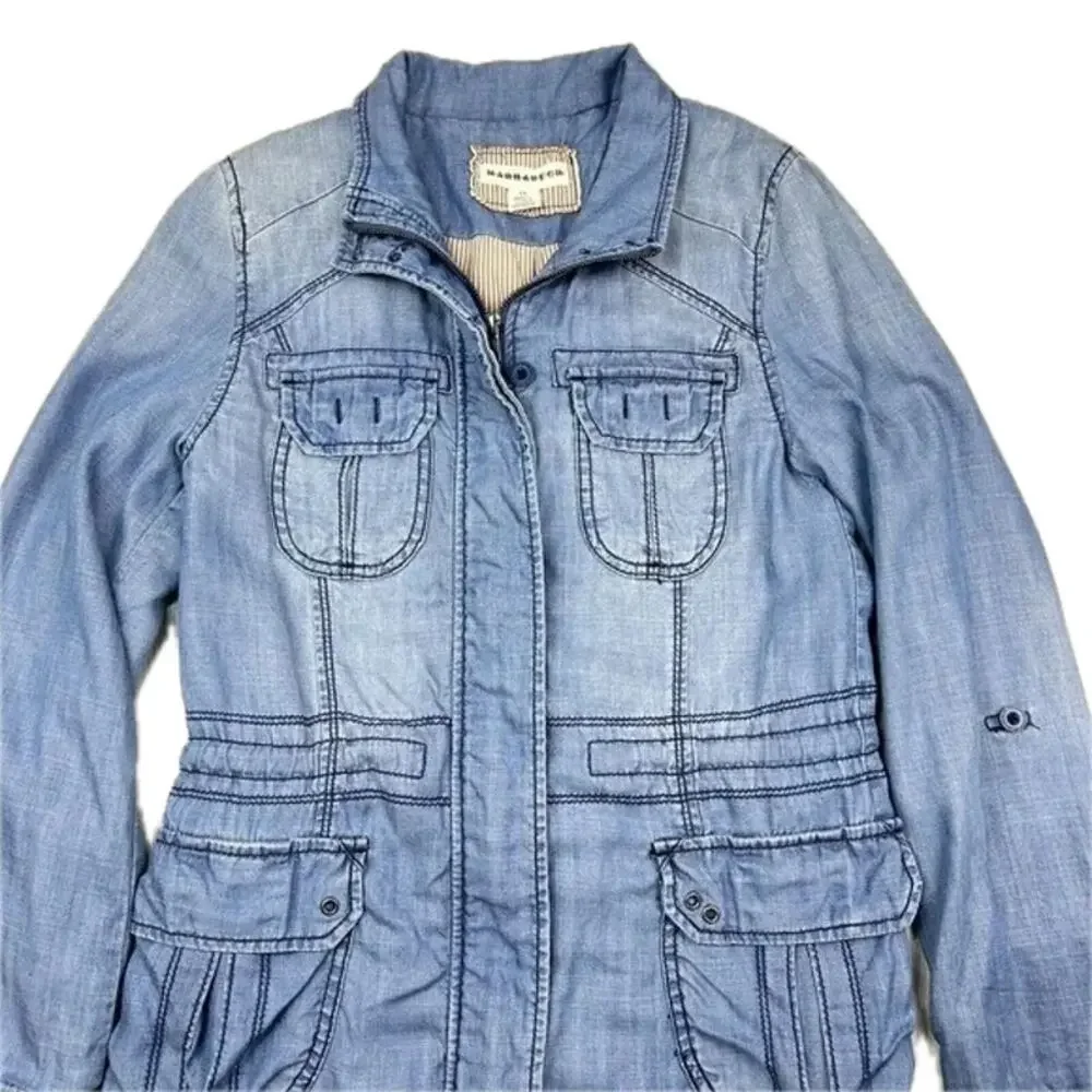 ANTHROPOLOGIE Marrakech Chambray Anorak Denim Jacket Size XS ✨💙✨ - Picture 7 of 14